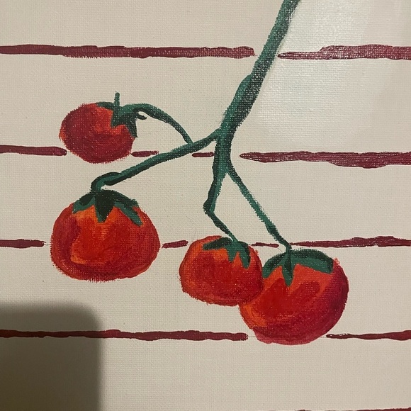 Vibrant Still Life Tomato Canvas Art Painting - Picture 2 of 4